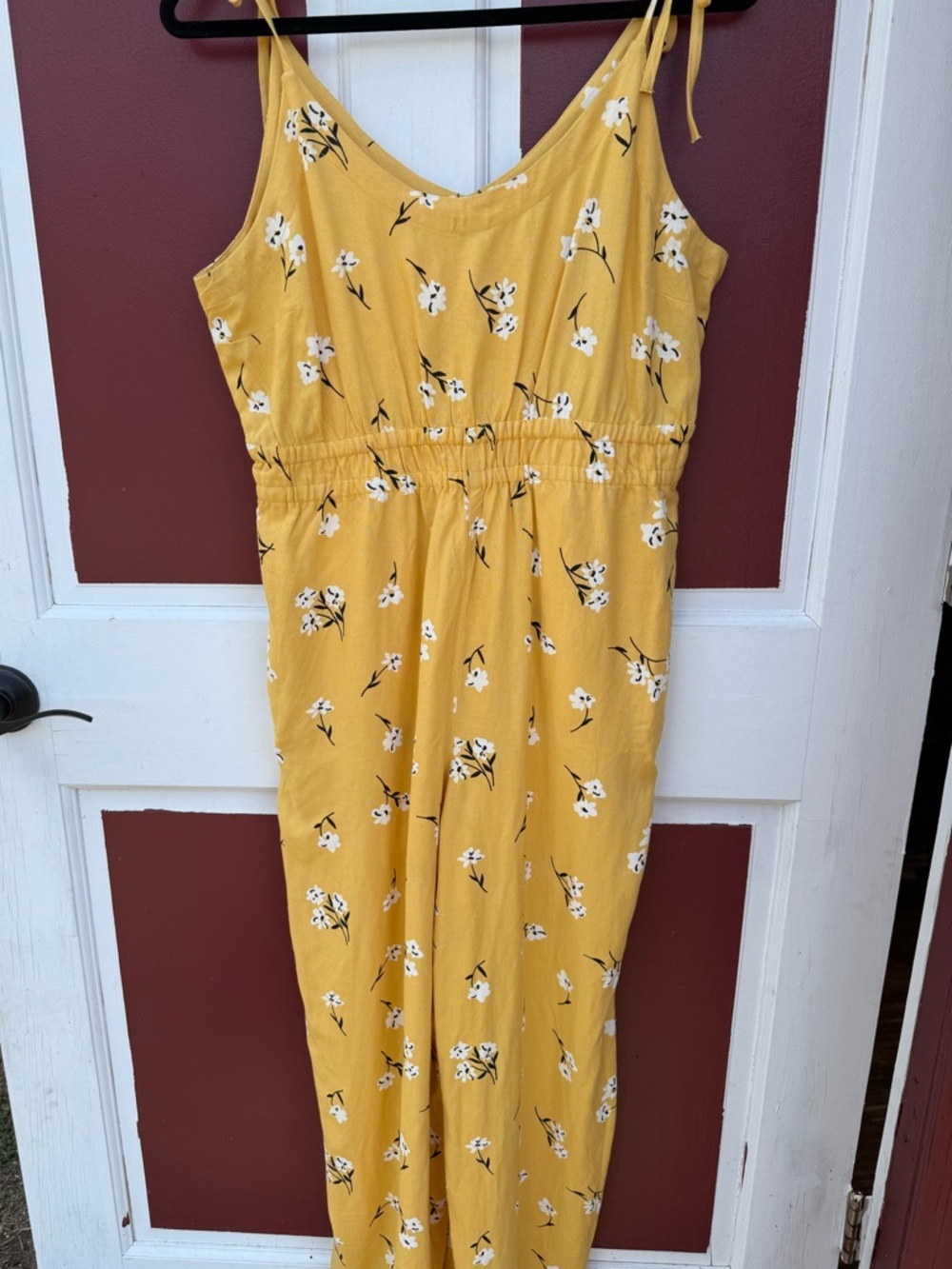 dip Yellow Floral Summer Tie Strap Jumpsuit